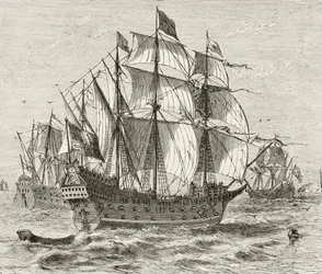 Le navire de guerre anglais Harry Grace A Dieu, construit en 1513, de 